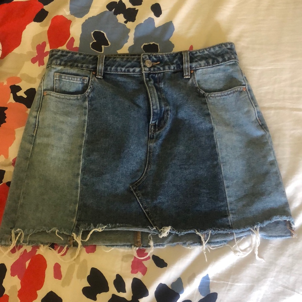 Panel denim skirt